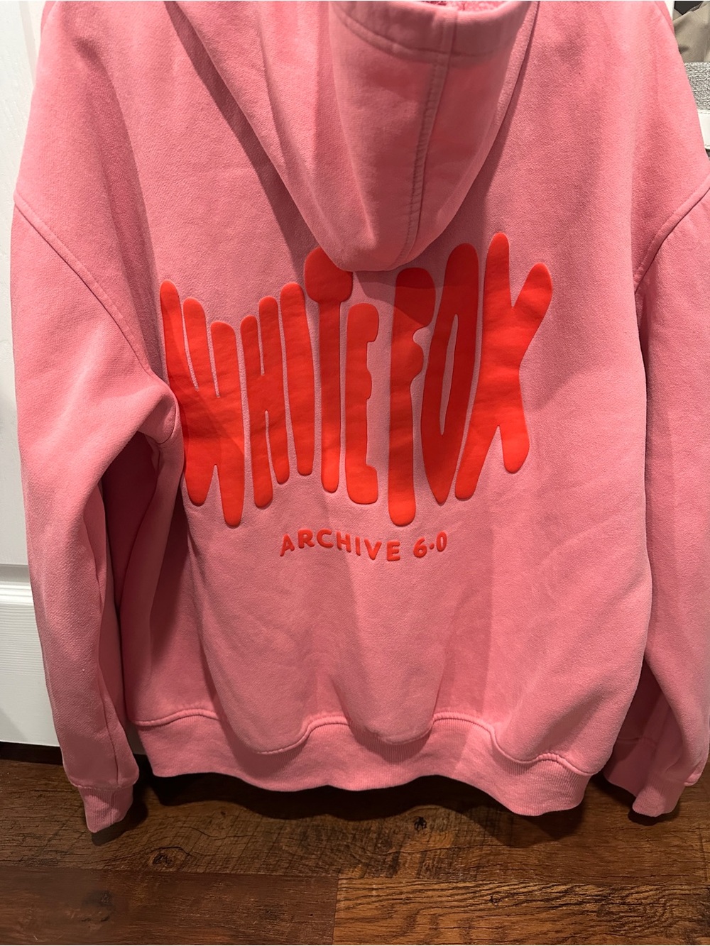 White Fox Boutique Archive 6.0 Oversized Hoodie Pink Red Puff Print L/XL